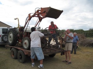 Loading Implements onto Trailer