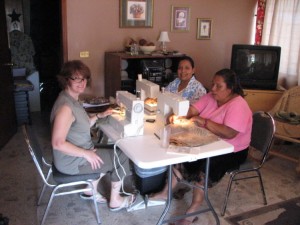 Theresa with sewing class