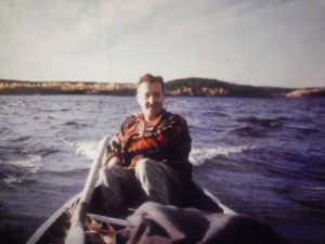 Dad in canoe at Deer Lake