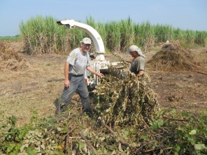 Cleo and Ervin running chipper as we clear out the last of the land in preparation for getting it all into crop.