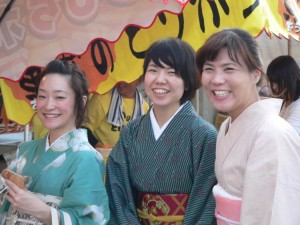 Japanese women in kimonos