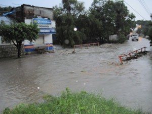 The Deluge outside our front door in Cd. Valles upon my return