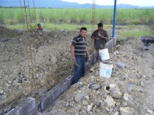 Laying the block for the footers