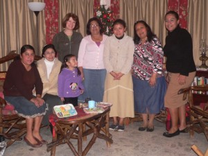 Theresa's sewing students at the wrap up party in our livingroom