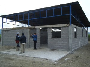 The building as it looked when we packed it in this evening after another day of work
