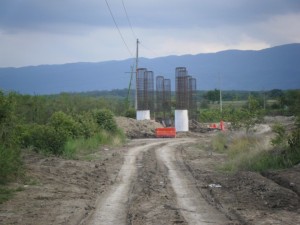 The bridge begins to take shape