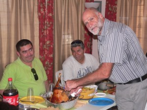 Our Thanksgiving turkey - truly a day for Acción de Gracias with our many friends around the table