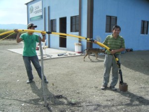 The pump gets placed into the well