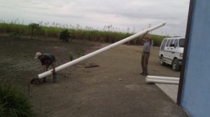 Our latest job - placing a protecting PVC casing pipe into the water well