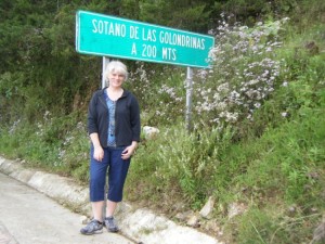 We even found some time to play. Theresa stands at the entrance leading to the cave of the swallows