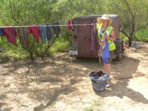 Gate guarding or not, normal living still goes on, and clothes still need to be washed and dried