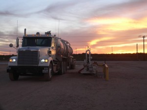 Am I turning hick? But I think that this sunset against the 16 wheeler is rather pretty