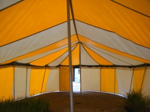 A shot of the inside of the tent. It is very large and useful for evangelistic outreaches