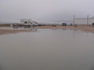 Our new lake-front property after our recent rains here in West Texas