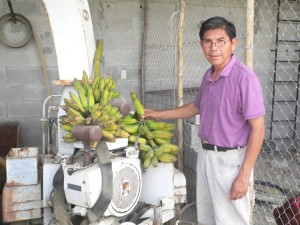 Javier with some of the "first fruits" from the farm