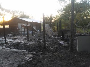The aftermath of the arson attack. This is what was left of the children's ministry on Friday morning