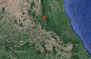 A satellite view of the region including Cd. Valles and Santa María Acapulco