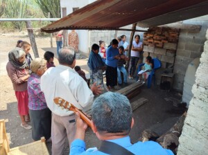 This is the congregation in the Pame village of El Coco