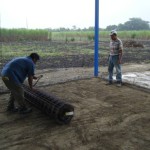 Preparing the mesh for the floor pour