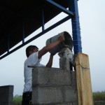 Pouring the corner beam