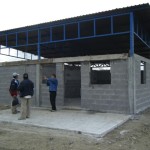The building as it looked when we packed it in this evening after another day of work