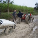 The roadway into the missionary training center farm this morning – the rains just won’t stop, but thank God for the tractor