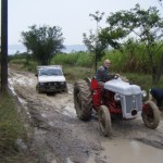The trusty old Ford 8N snorts away. Thank God for a good, strong chain