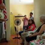 Steven presenting at Bible Institute farewell