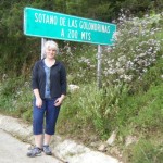 We even found some time to play. Theresa stands at the entrance leading to the cave of the swallows