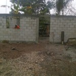 The kitchen, storage area, and bathroom beginning to take shape at Buenos Aires
