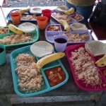 Hearty meal prepared in the new kitchen facilities for hungry children.