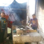 Girls using “leña” (firewood) to cook dinner over an open fire in their kitchen. These girls are the twins orphans that, along with their two brothers are being raised by their grandmother Marina. These girls were only babies in Theresa and my arms in my August 4, 2010 post “The Face of Poverty” (http://www.vitwministries.com/wordpress/2010/08/the-face-of-poverty/)